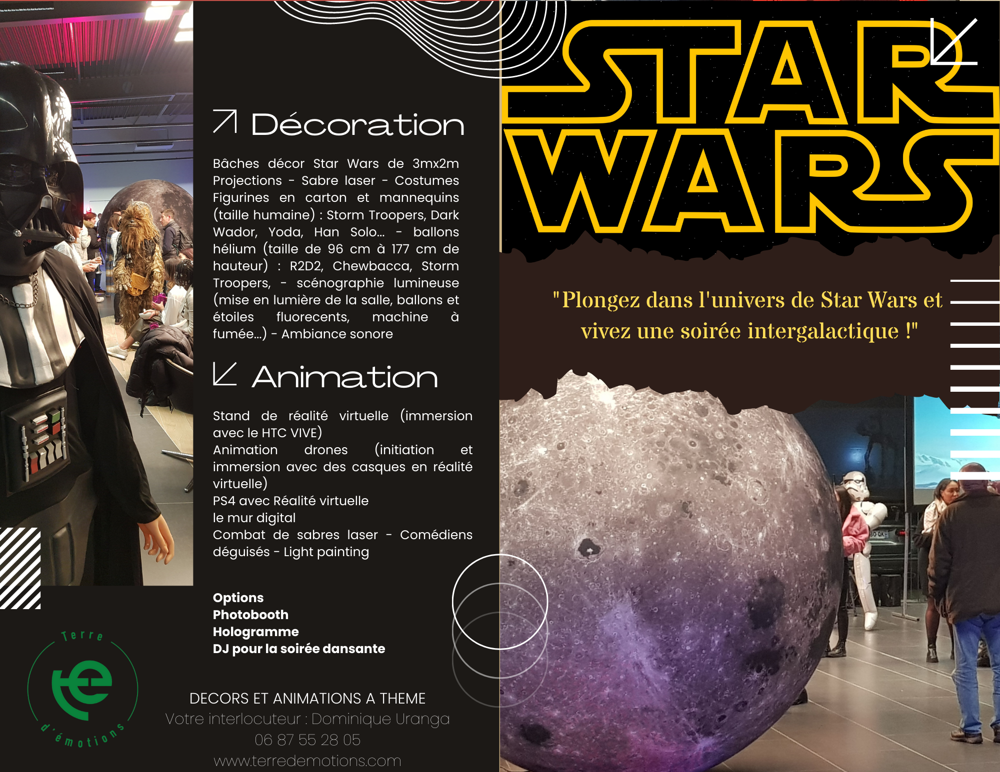 décors, scénographie et animations thème star wars